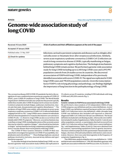Preview of Genome-wide association study of long COVID