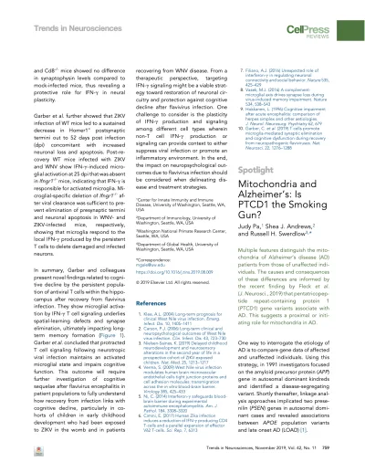 Preview of Mitochondria and Alzheimer’s: Is PTCD1 the Smoking Gun?